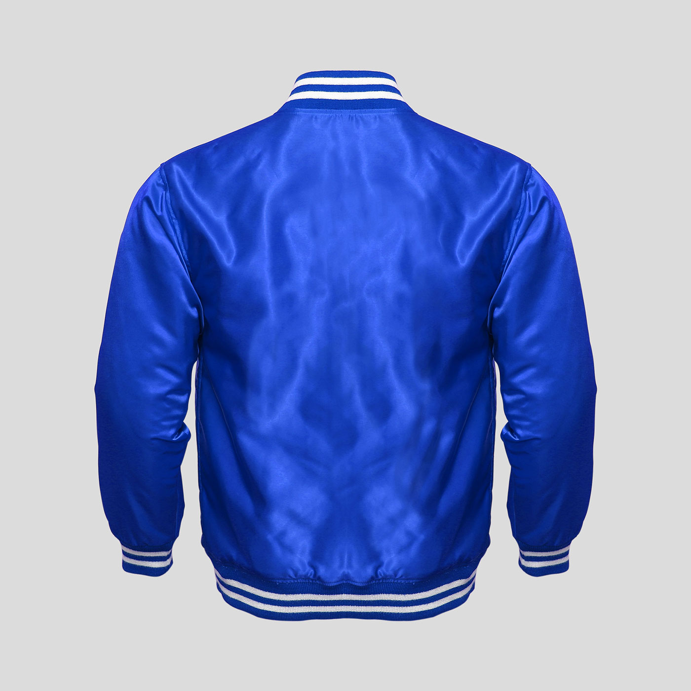 Blue Satin Baseball Jacket