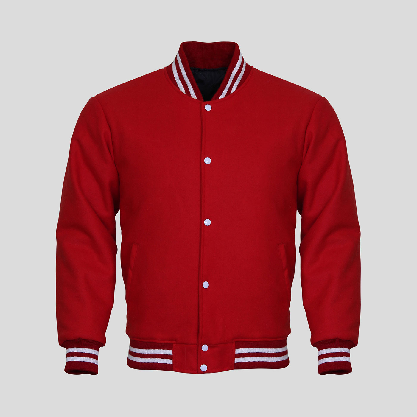 Wool Varsity Jackets – Red Melton Wool