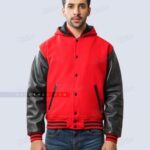 Varsity Jacket with Hood Red / Black