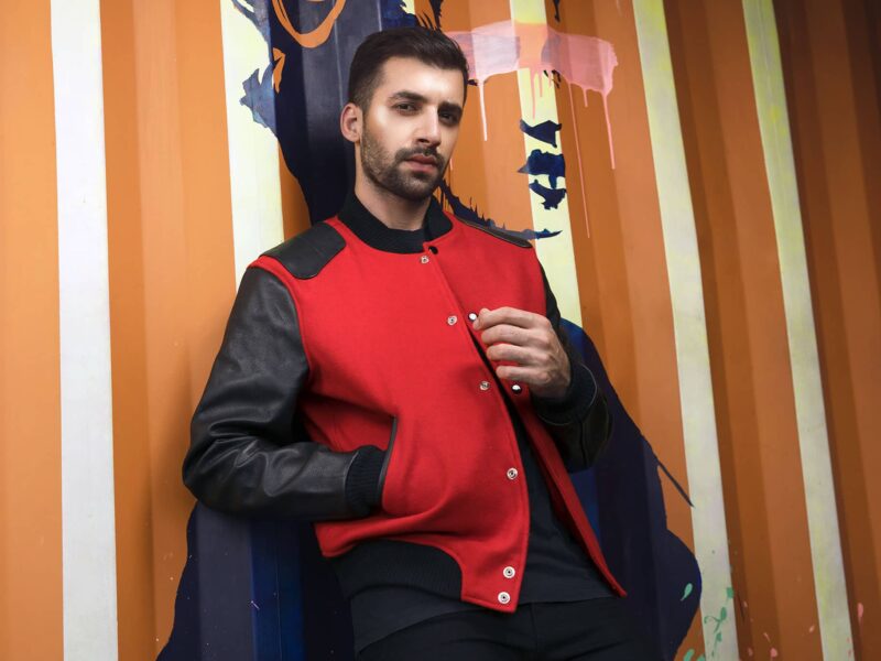 letterman jacket with leather sleeves