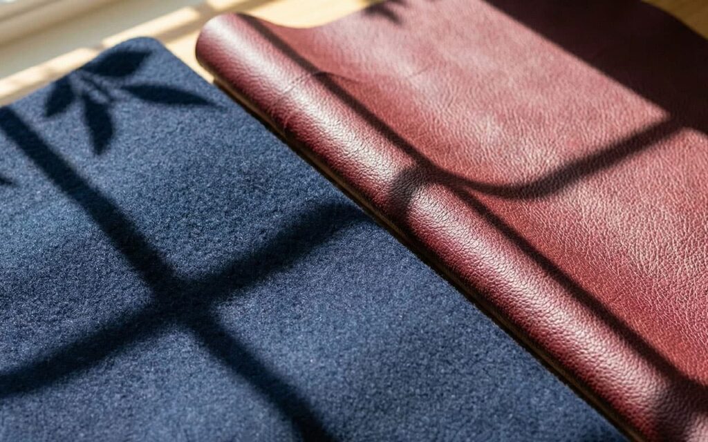 wool and leather closeup