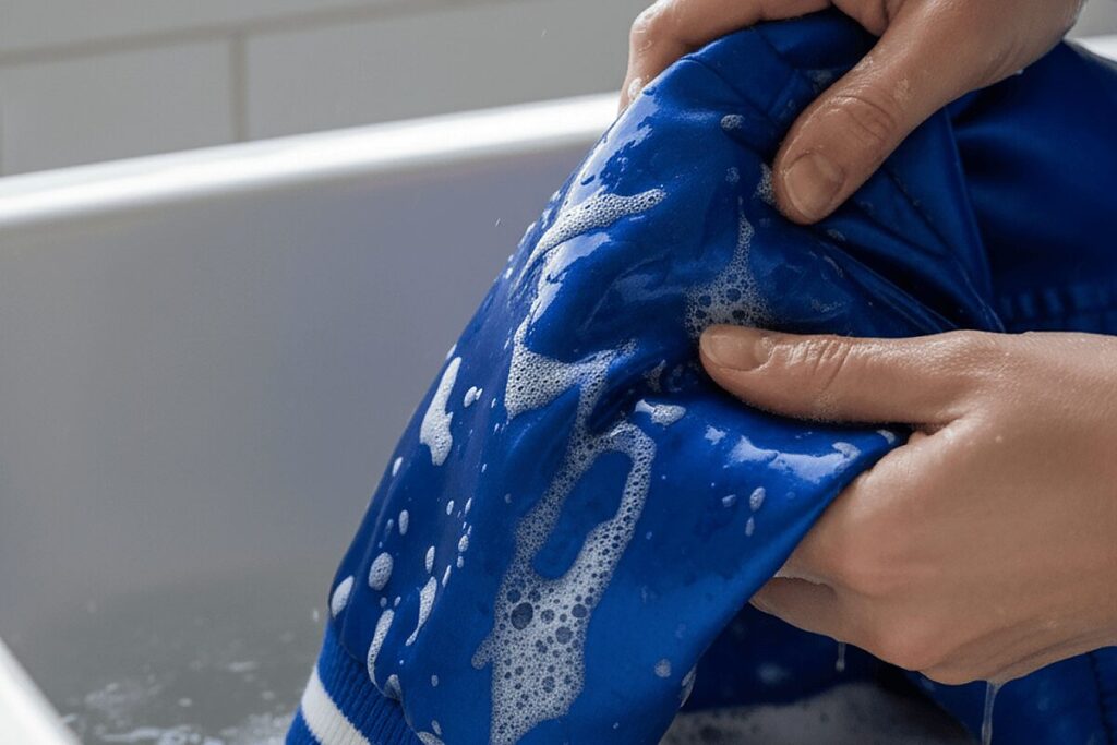 Satin Baseball Jacket Hand Wash Gentle Clothoo