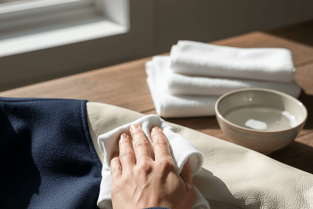 Varsity Jacket Leather Sleeves Cleaning Process