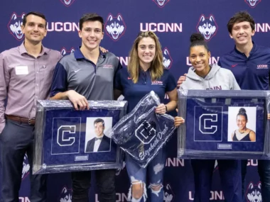 Students receive their letters from the school