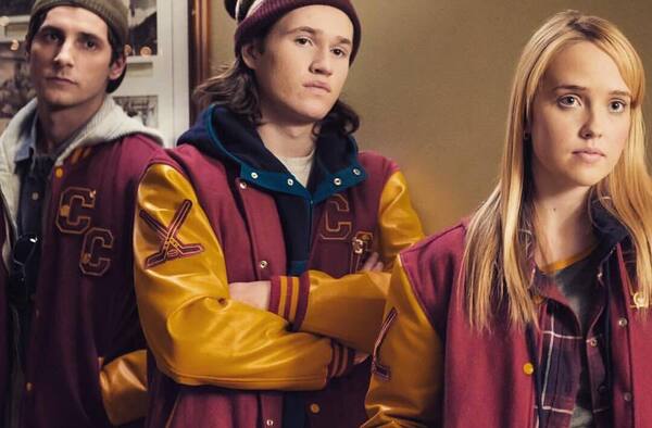Maroon Gold Varsity Jackets With Hockey Crossed Sticks Logo Student Group