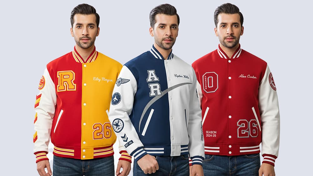 Design your own varsity or letterman jacket online using Clothoo jacket builder.
