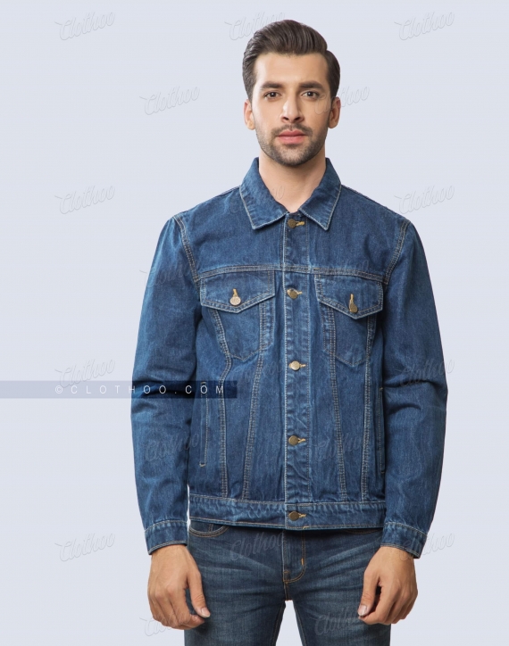 Blue Denim Jacket For Mens Front