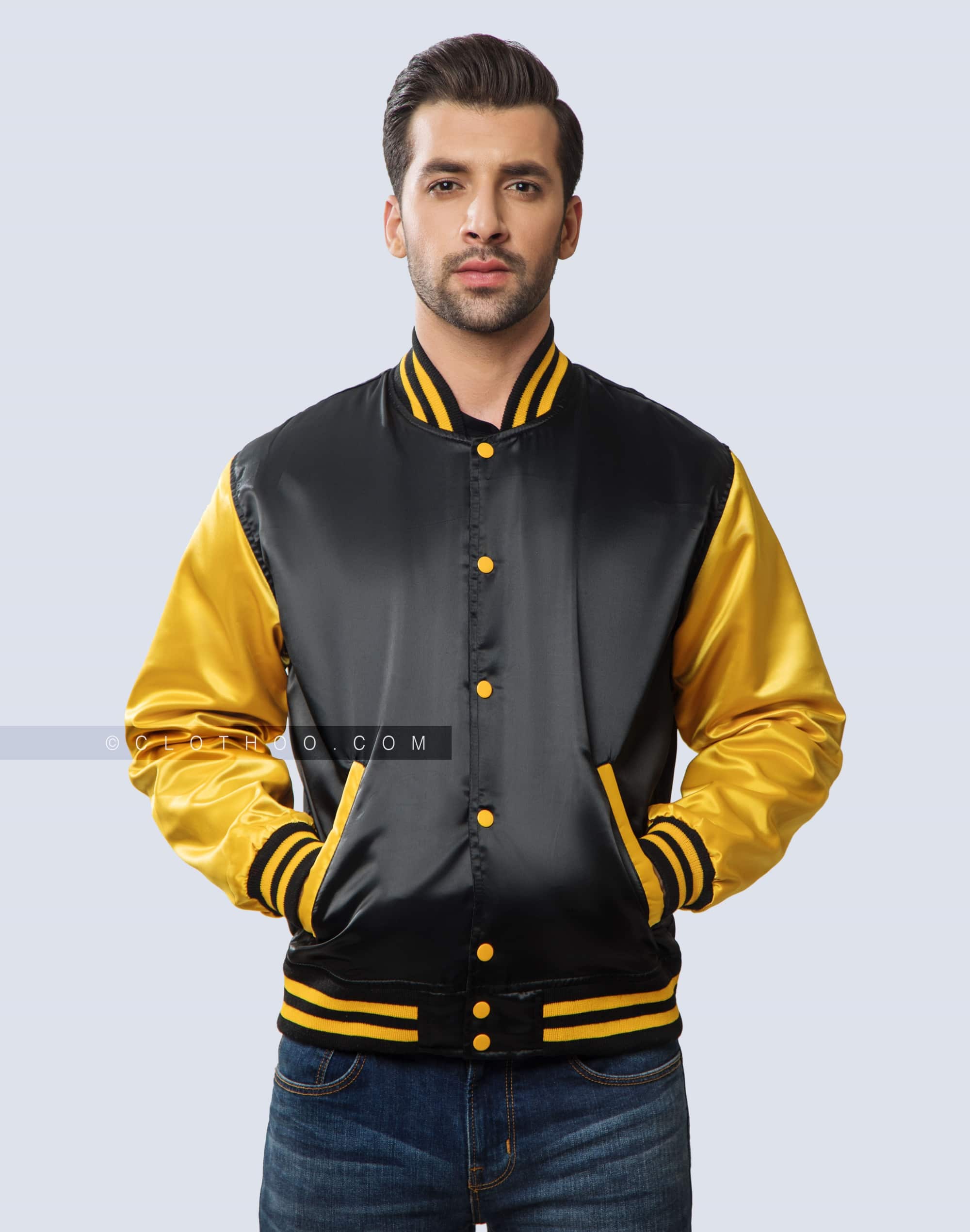 Satin Varsity Jacket for Men and Women | Clothoo