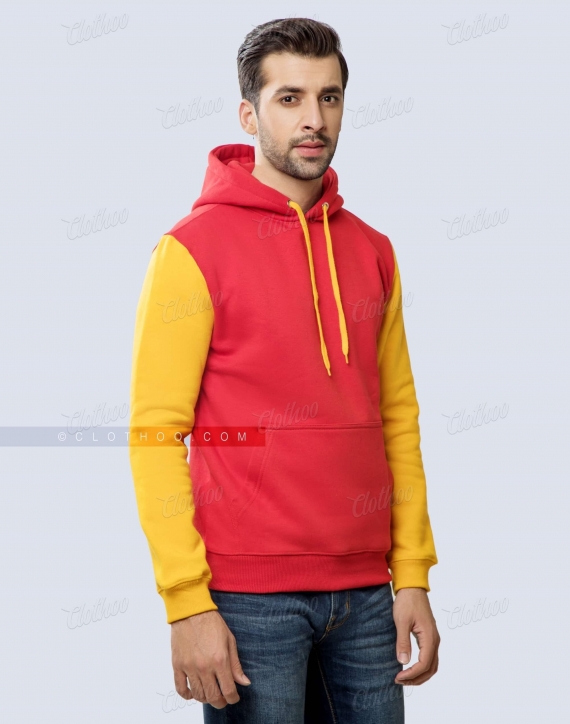 Custom Pullover Hoodie in Red & Gold