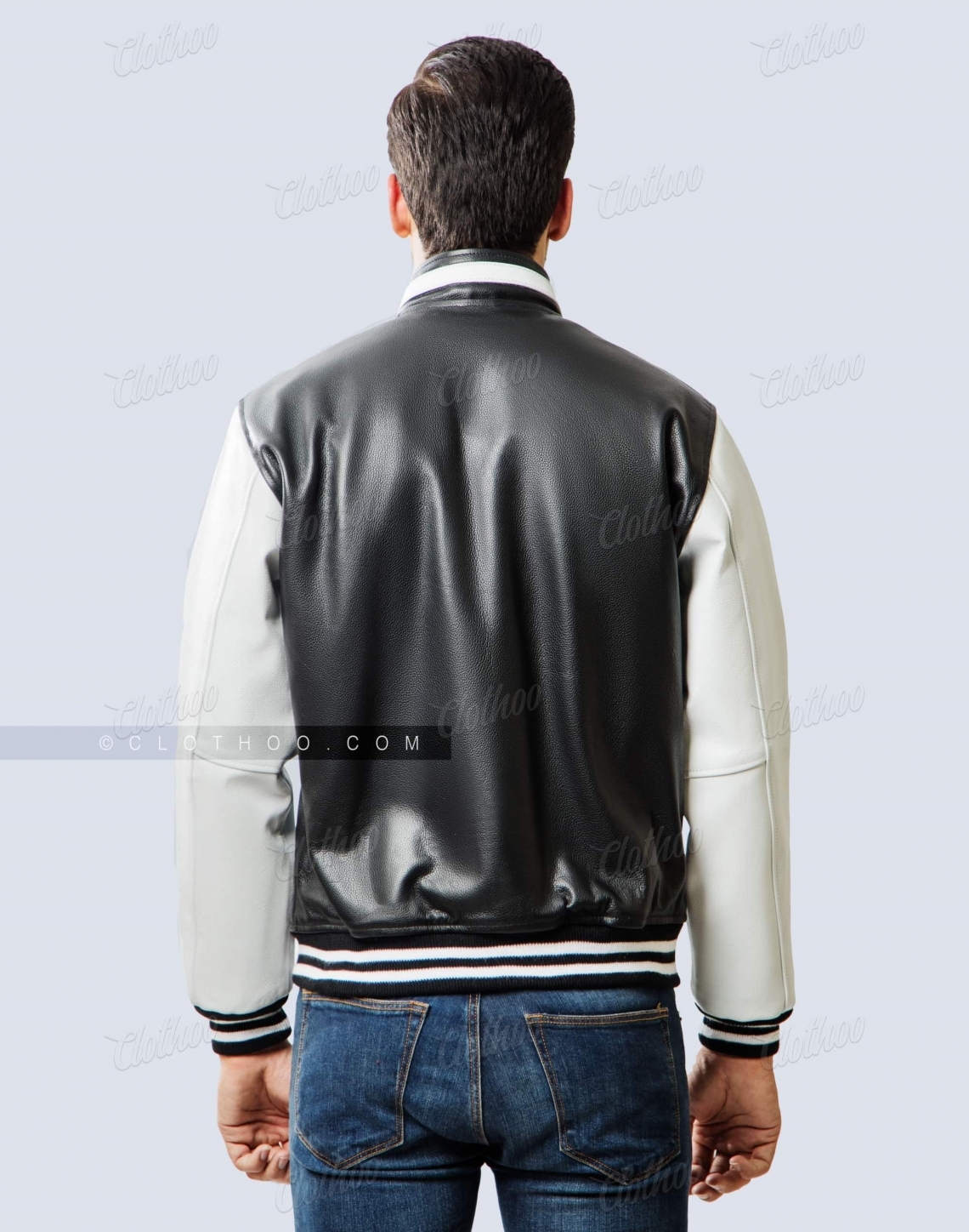 Lettermans Jacket Black and White Back