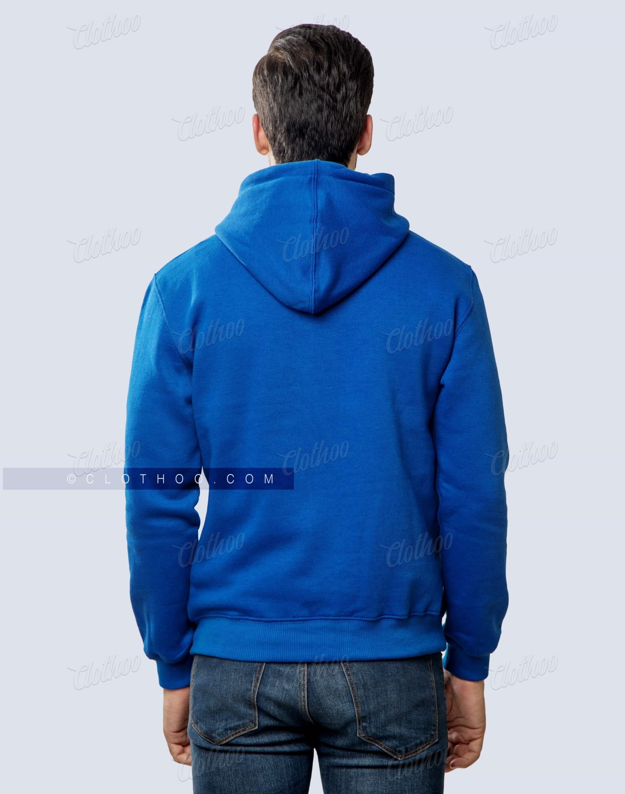 Pullover Fleece Hoodie in Royal Blue