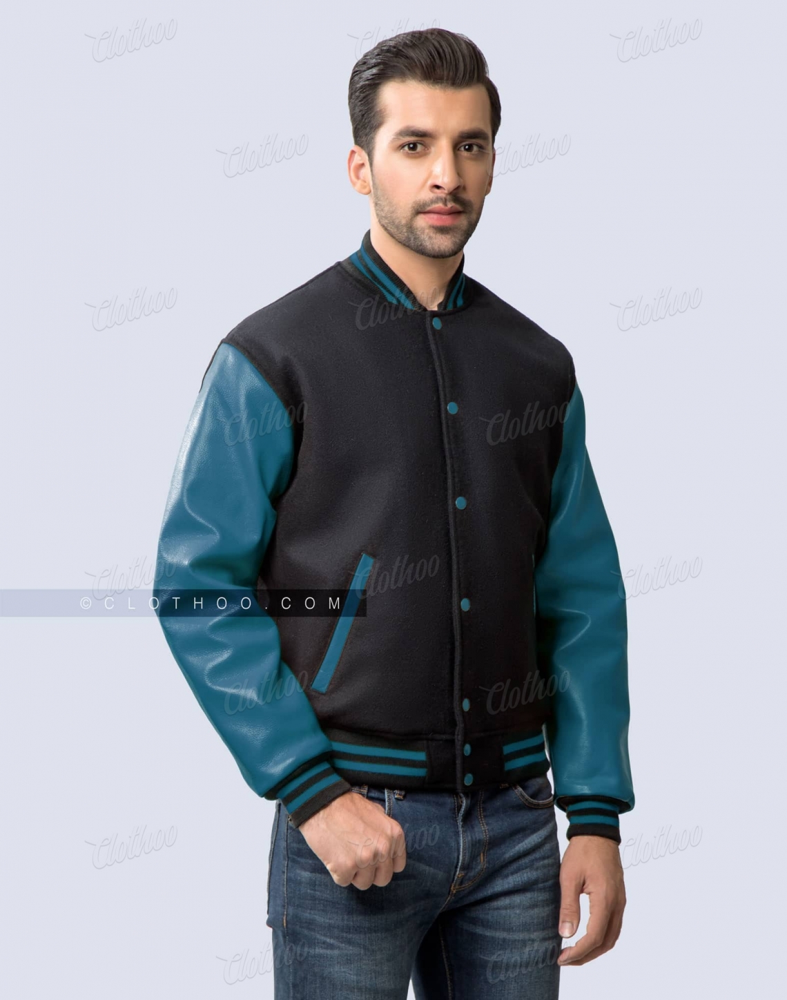 Philadelphia Eagles Teal Blue Letterman Jacket