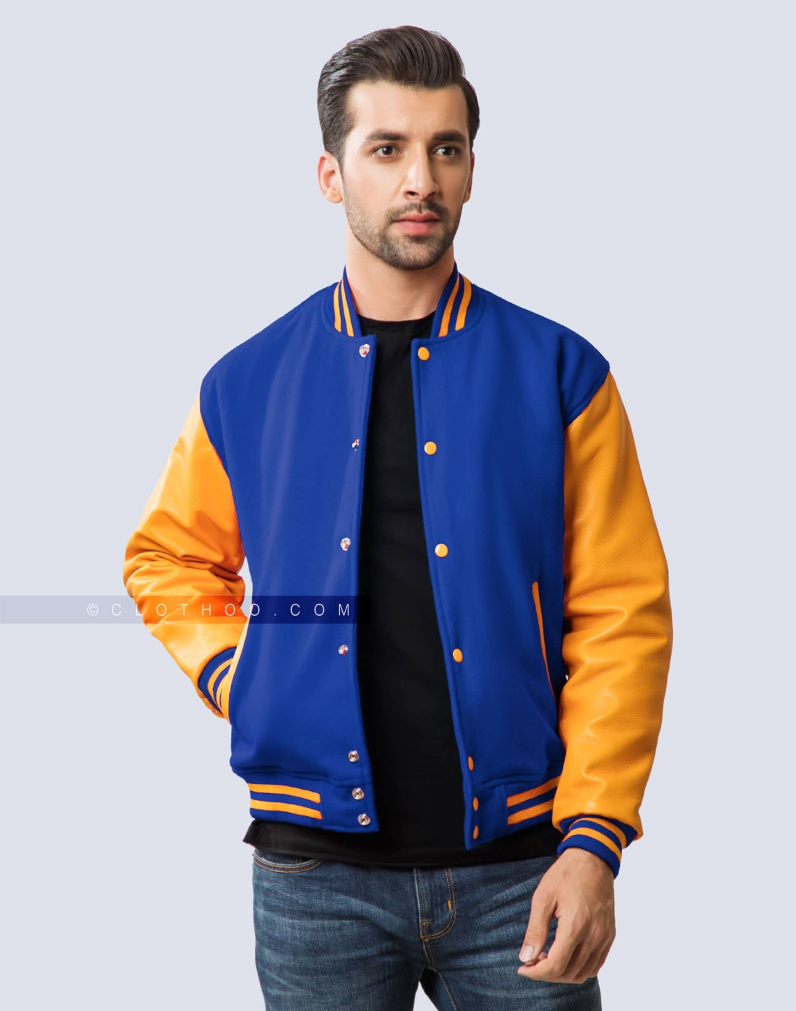 Riverdale Varsity Jacket Royal Blue Wool Gold Leather Sleeves