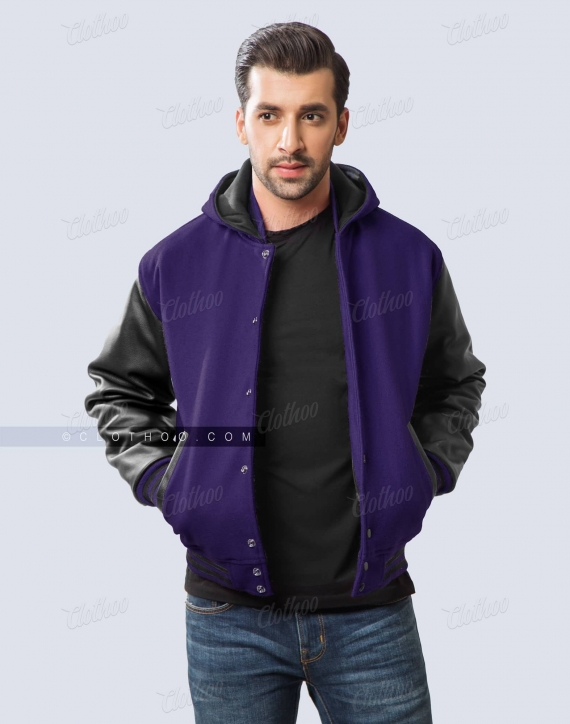 Baseball Jackets- Purple Oversized Varsity Jackets for Men Online