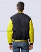 Keystone Oaks Unbranded Varsity Jacket - Large Yellow Wool Blend