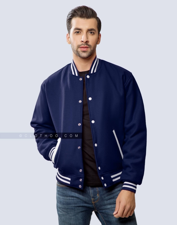 Navy Blue Varsity Letterman baseball jacket - Maker of Jacket