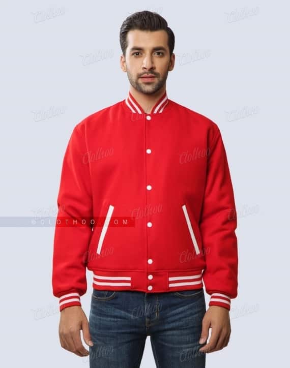 All Wool Red Varsity Jacket High School Boys & Girls | Clothoo