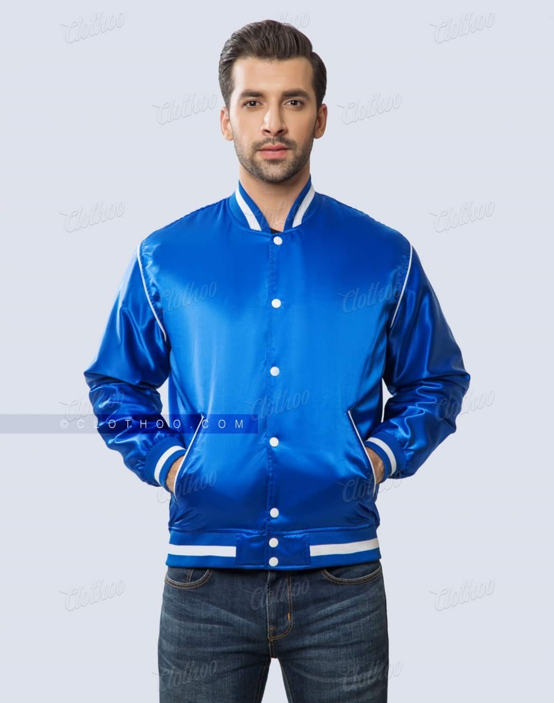 Satin Jacket with Piping for Mens & Women Clothoo