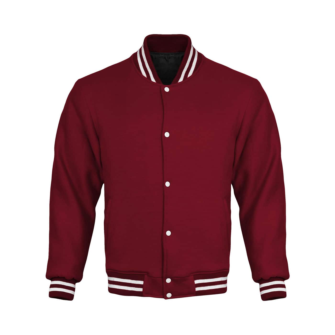 Maroon Cotton Fleece Varsity Jacket